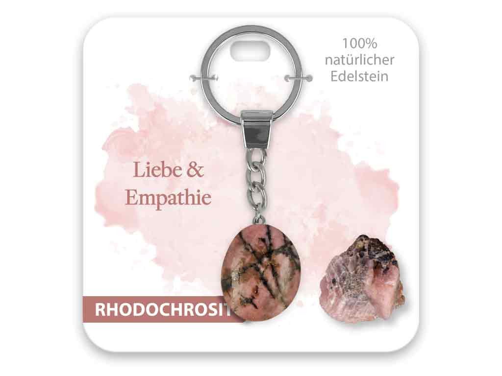 Schlüsselanhänger Set Edelstein Schlüsselanhänger Rhodochrosit Liebe & Empathie