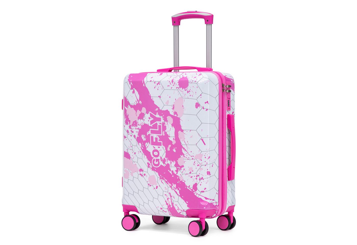 i@home Koffer 20‑Zoll‑PC‑Spinner‑Rad‑Koffer, Handgepäck‑Koffer, mit bedrucktem Muster und Zahlenschloss