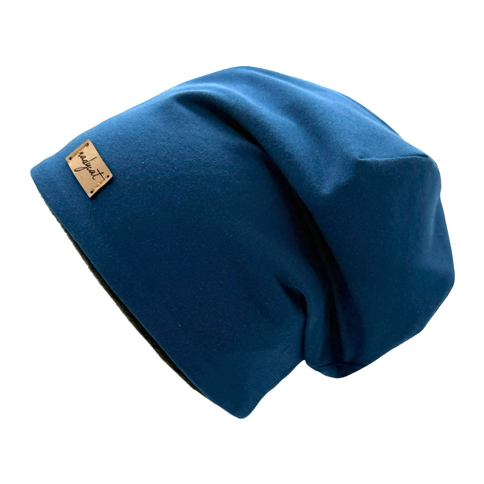 nadycat Beanie BLAU UNI (2-St., Beanie mit passendem Loop) handgefertigt au günstig online kaufen