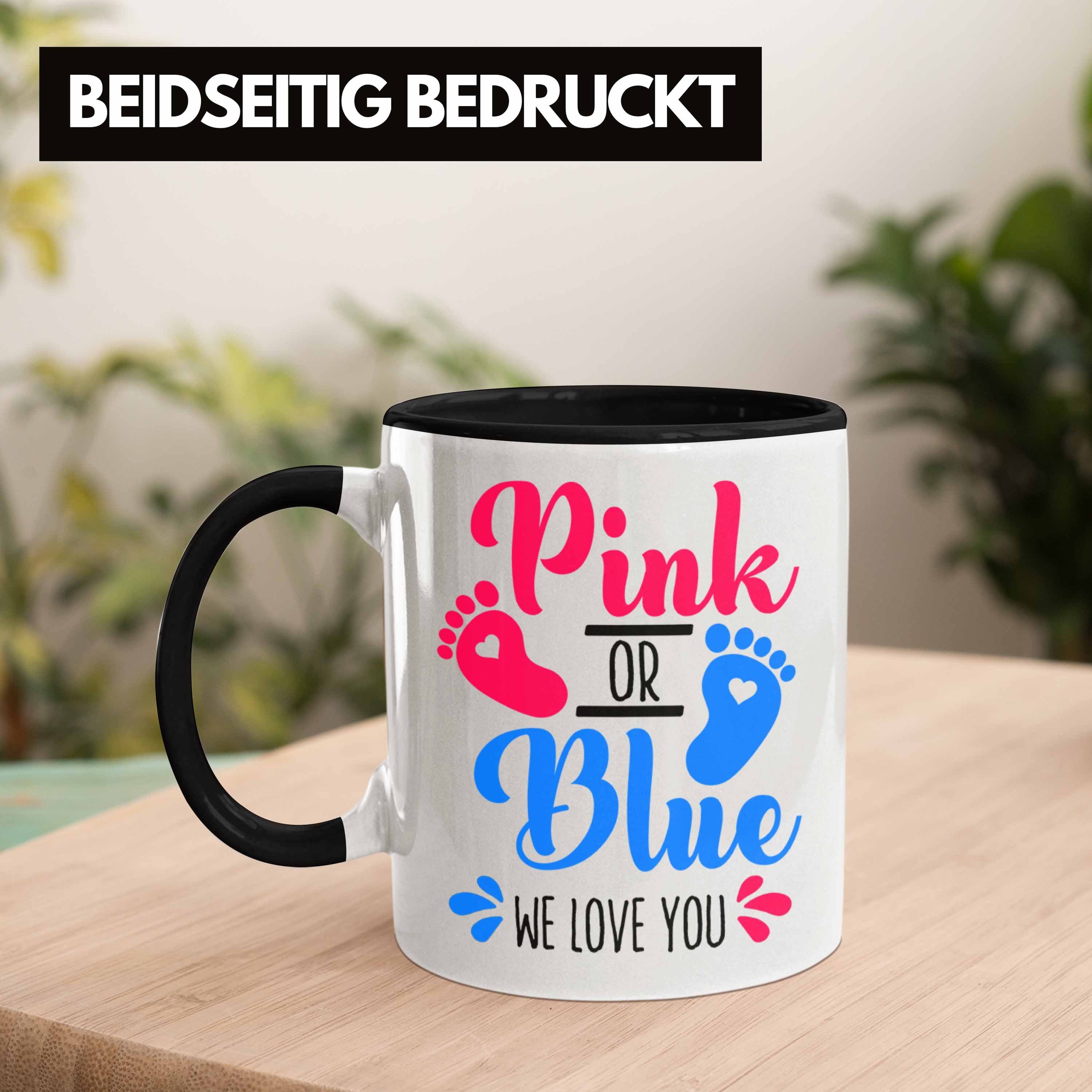 Blue You Tasse Überraschun Pink Geschenk Baby Tasse Reveal Gender Trendation Love We Schwarz Or