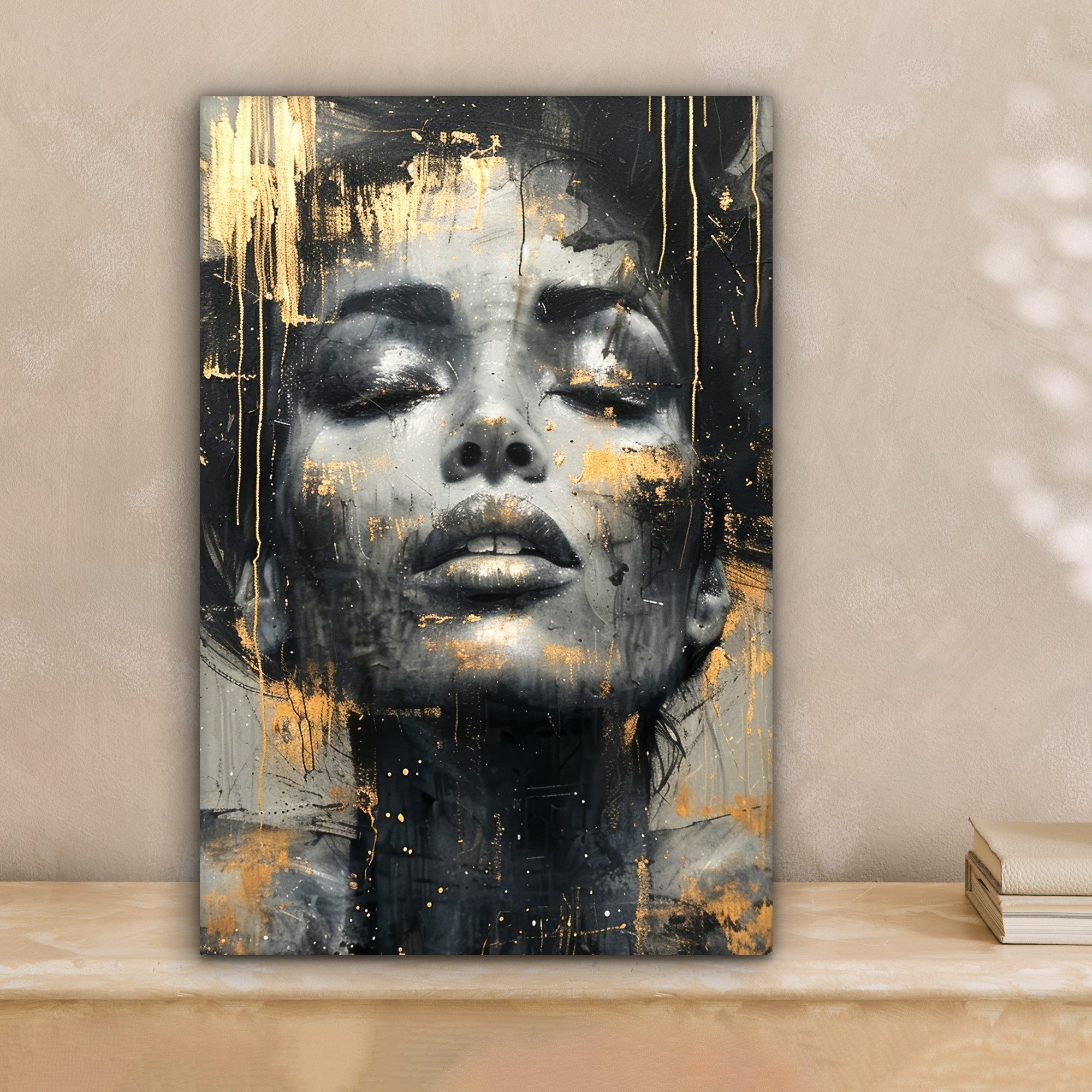 OneMillionCanvasses® Leinwandbild Frau - Kunst - Gold - Abstrakt - Glamour, günstig online kaufen