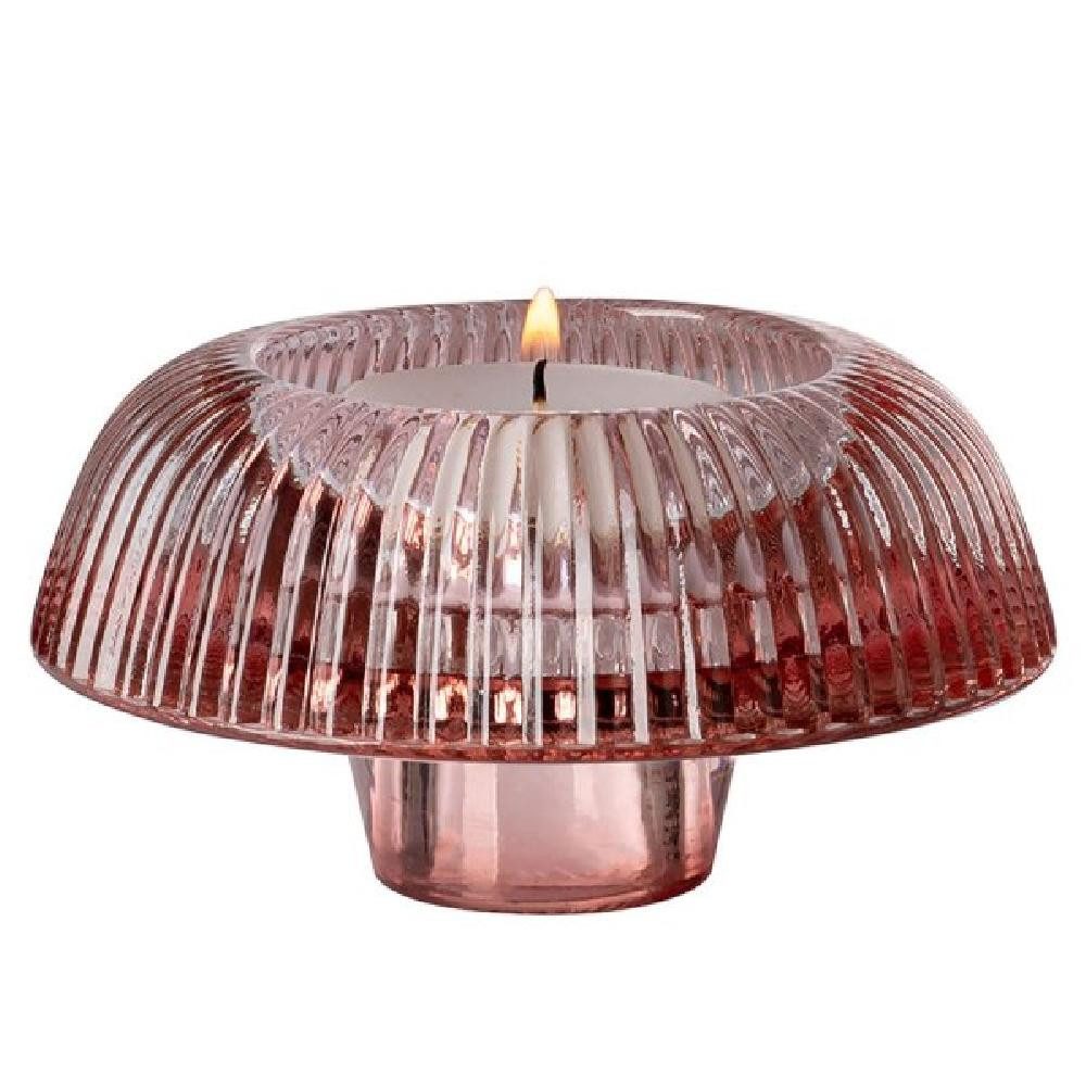 Fink Kerzenhalter Kerzenleuchter und Teelichthalter Lissy Glas Rose