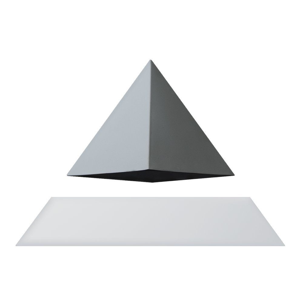 FLYTE Dekoobjekt Py, Py, schwebende Pyramide Basis Weiß,Pyramide Grau