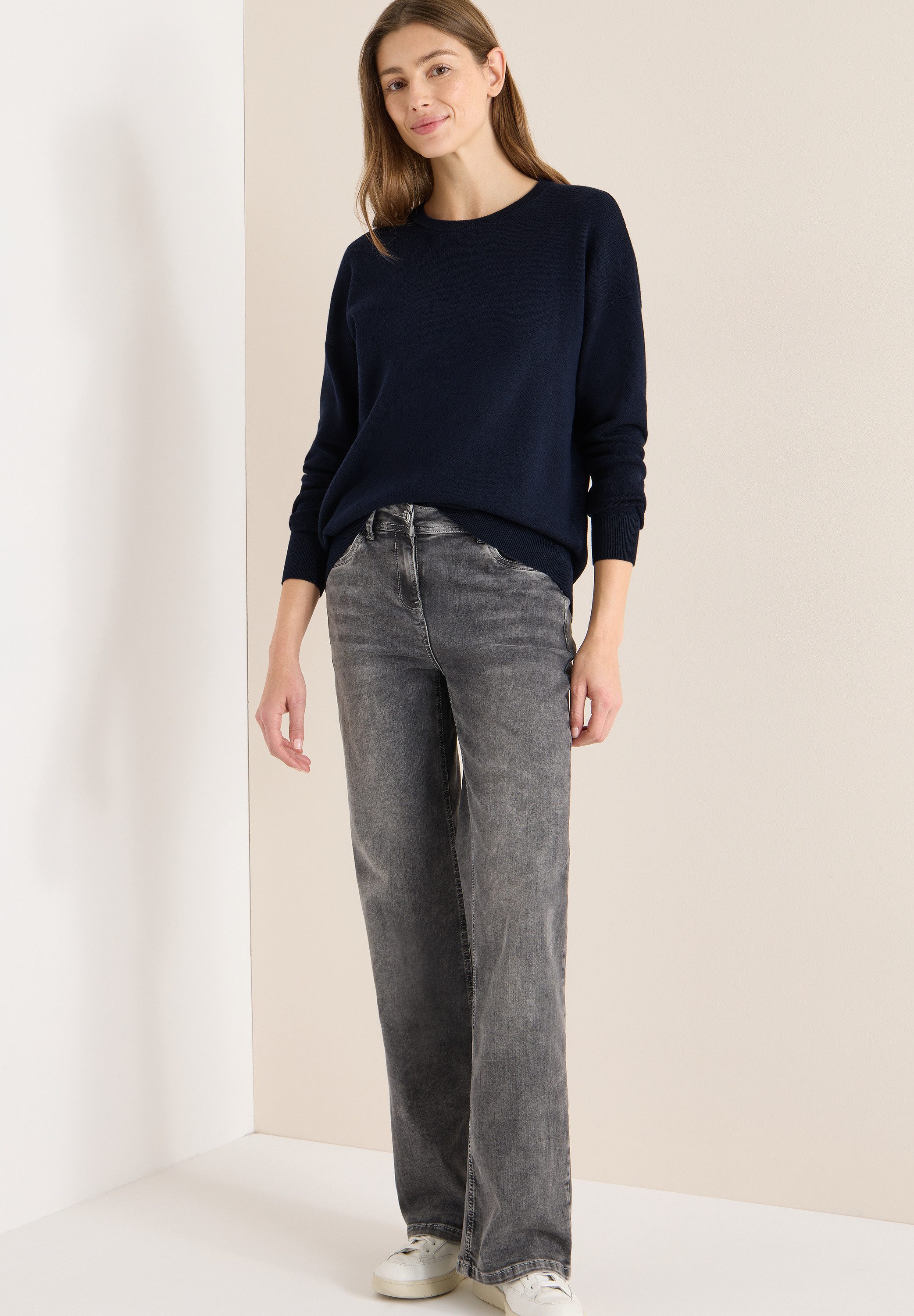 CECIL Strickpullover Sweatshirt mit Rundhals