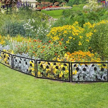 Defactoshop Beetumrandung Gartenzaun aus Metall, 34,5 x 56,5 cm, Beetzaun, Metallbordüre 0024, 34,5 x 56,5 cm