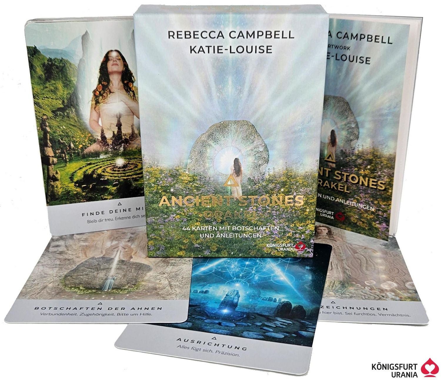 Ancient Stones Orakel - 44 Karten mit Botschaften und Anleitung / Rebecca Campbell, Katie-Louise, (Orakelkarten, Deutsch)