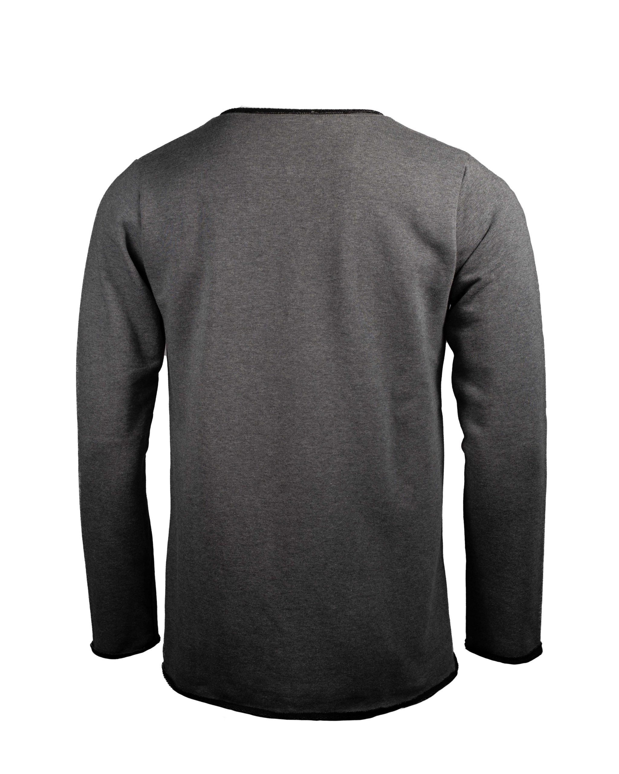 BASIC Futterfaden EMPIRE-THIRTEEN grau "EMPIRE" schwarzer SWEATER MEN Sweater