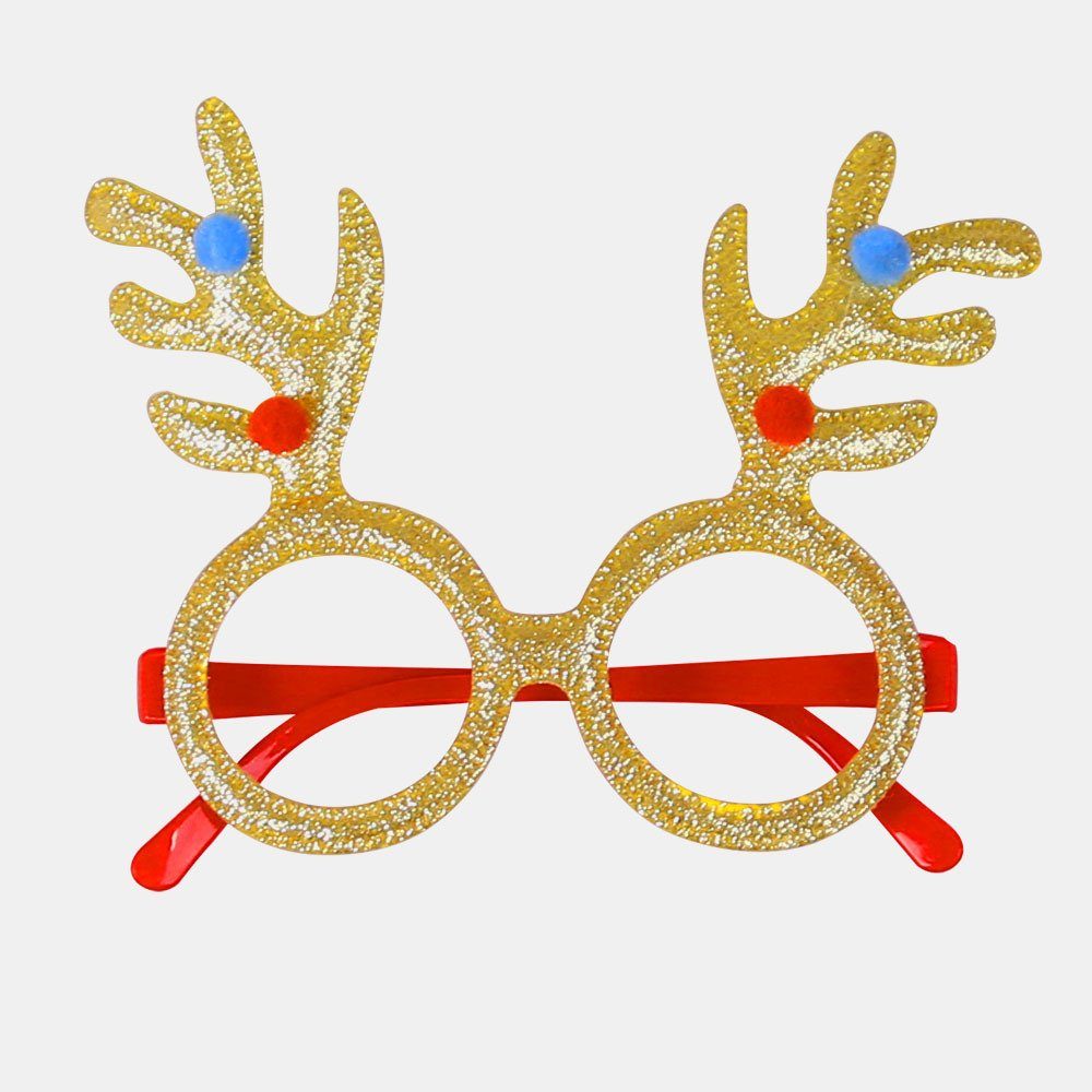 Blusmart Fahrradbrille Neuartiger Weihnachts-Brillenrahmen, Glänzende Weihnachtsmann-Brille 34