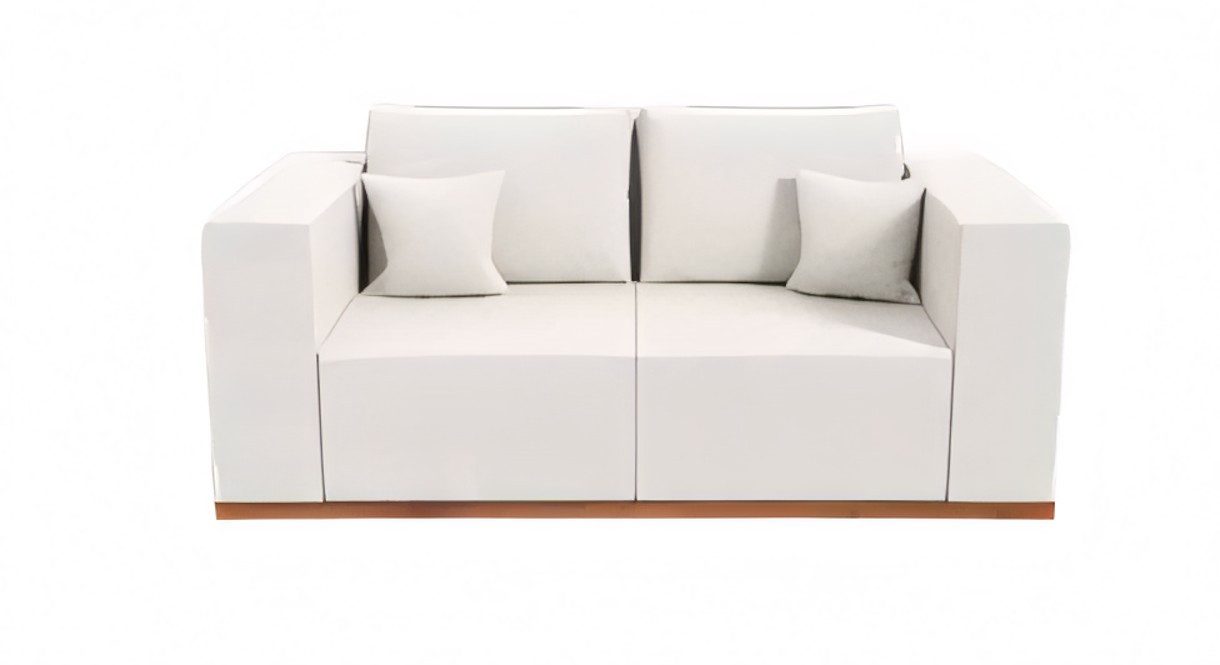 Xlmoebel Gartensofa Elegantes weißes 2-Sitzer Textilsofa für Wohnzimmer und Terrasse, Gartensofa 1 Teile, Made in Europa