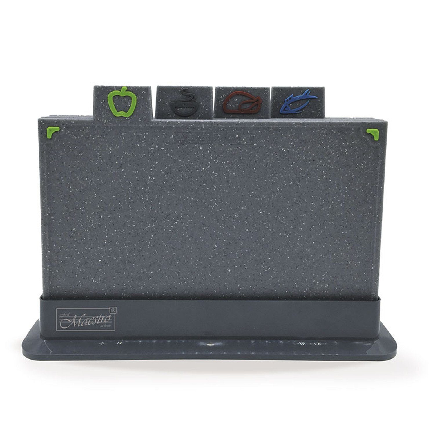 Maestro Schneidebrett MR1787, (4-St), Set mit 4 Schneidebrettern + Ständer