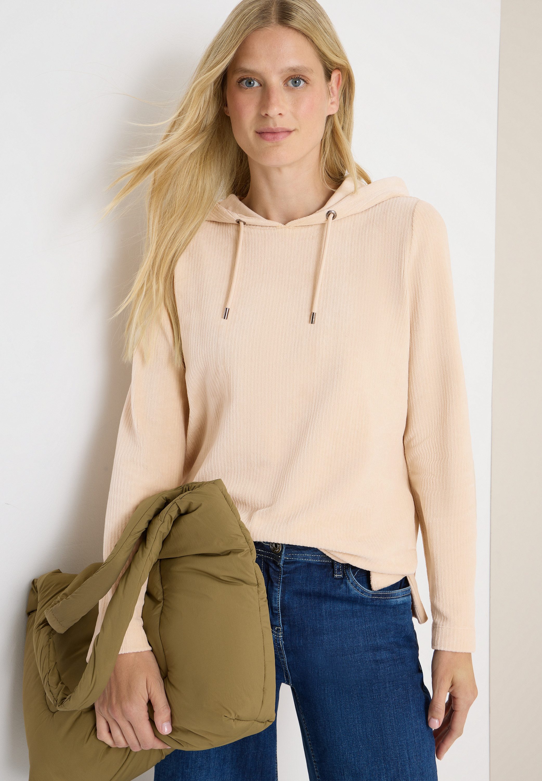 CECIL Hoodie aus softem Cord und günstig online kaufen