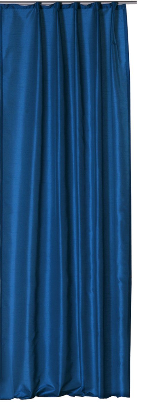 Kräuselband Trend, Wildseiden Kräuselband Gardine Polyester halbtransparent, Vorhang Optik und 140x245cm Deko, Haus (1 Dunkelblau St), halbtransparent