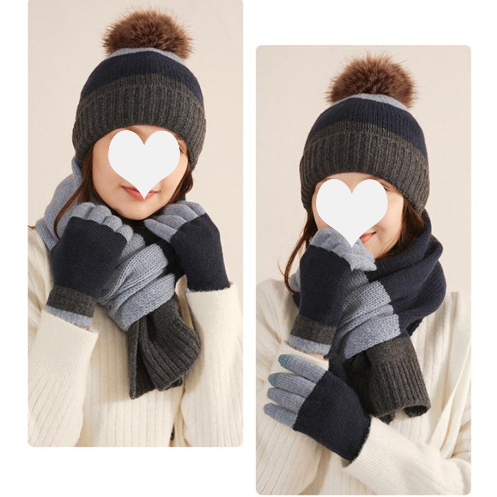 Dekorative Mütze & Schal Winter Mütze Schal Handschuhe Sets for