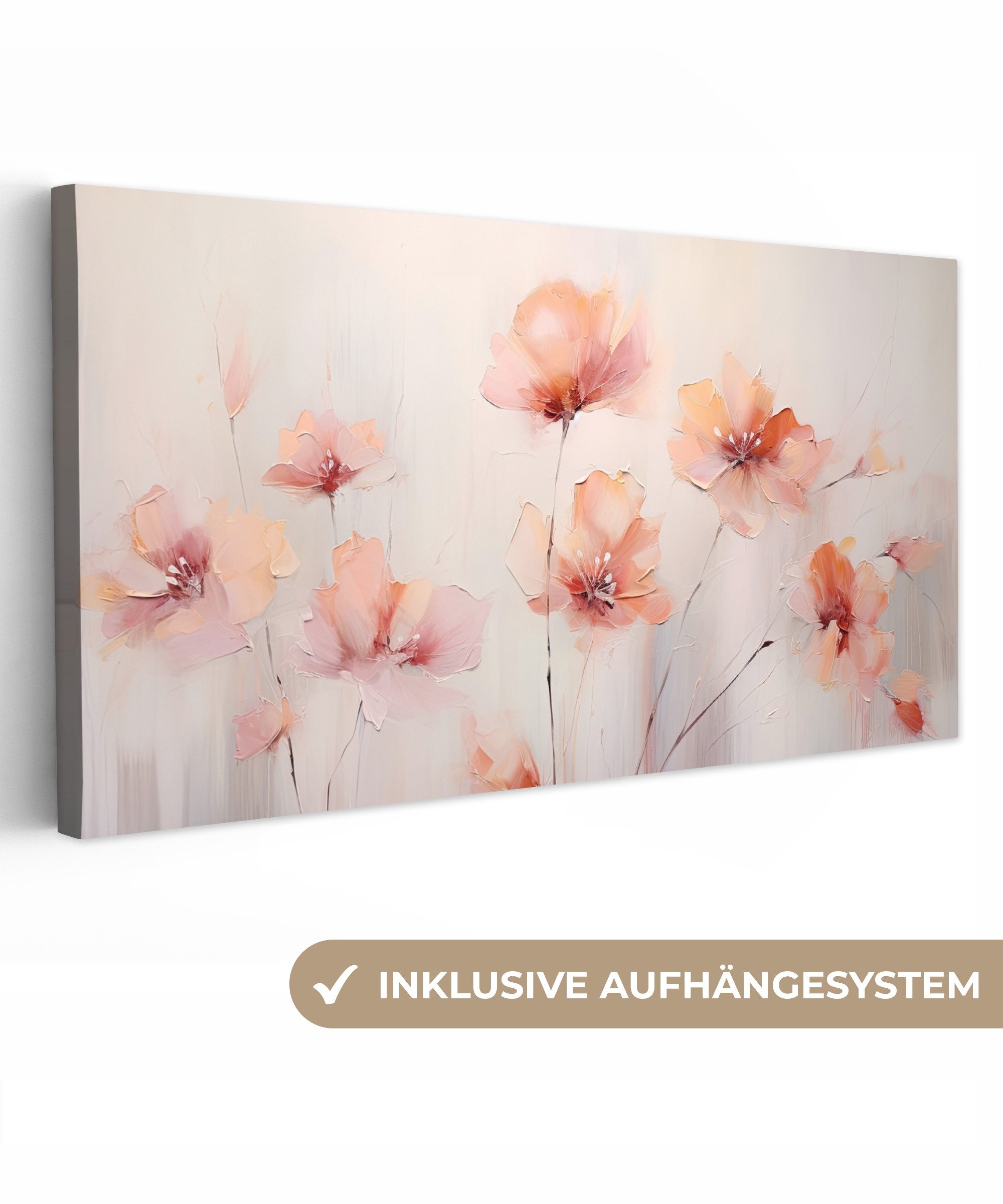 OneMillionCanvasses® Leinwandbild Panorama Mohn - Blumen günstig online kaufen