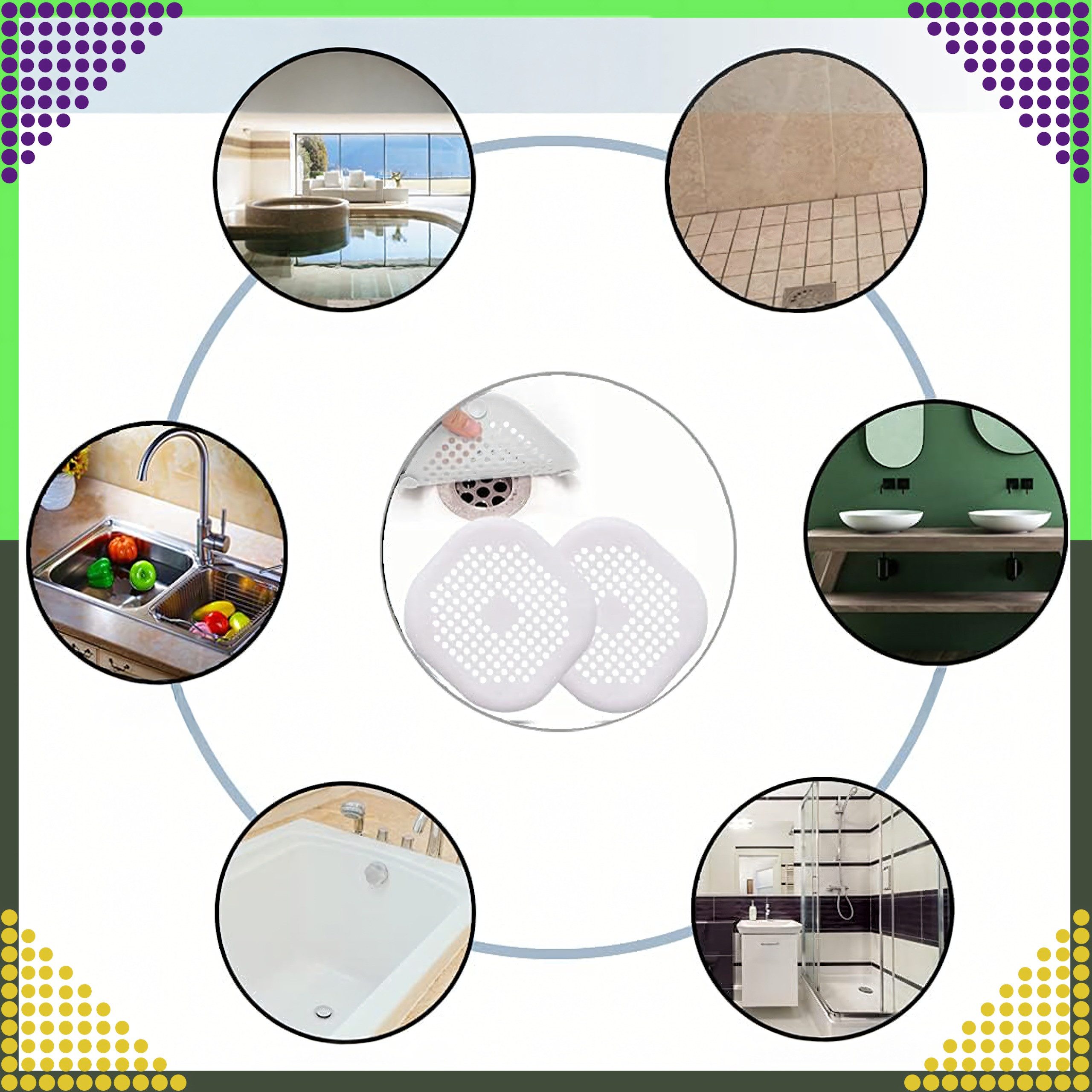 Realb2b Abflusssieb Silikon Abflusssieb Waschbecken Badewanne Dusche Haarfänger, (Universal Abflussschutz-Sieb aus Silikon, flexibel & hygienisch, 1 Stück Silikon Abflusssieb für Waschbecken, Badewanne oder Dusche), Verhindert Verstopfung, fängt Haare & Schmutz, universell passend