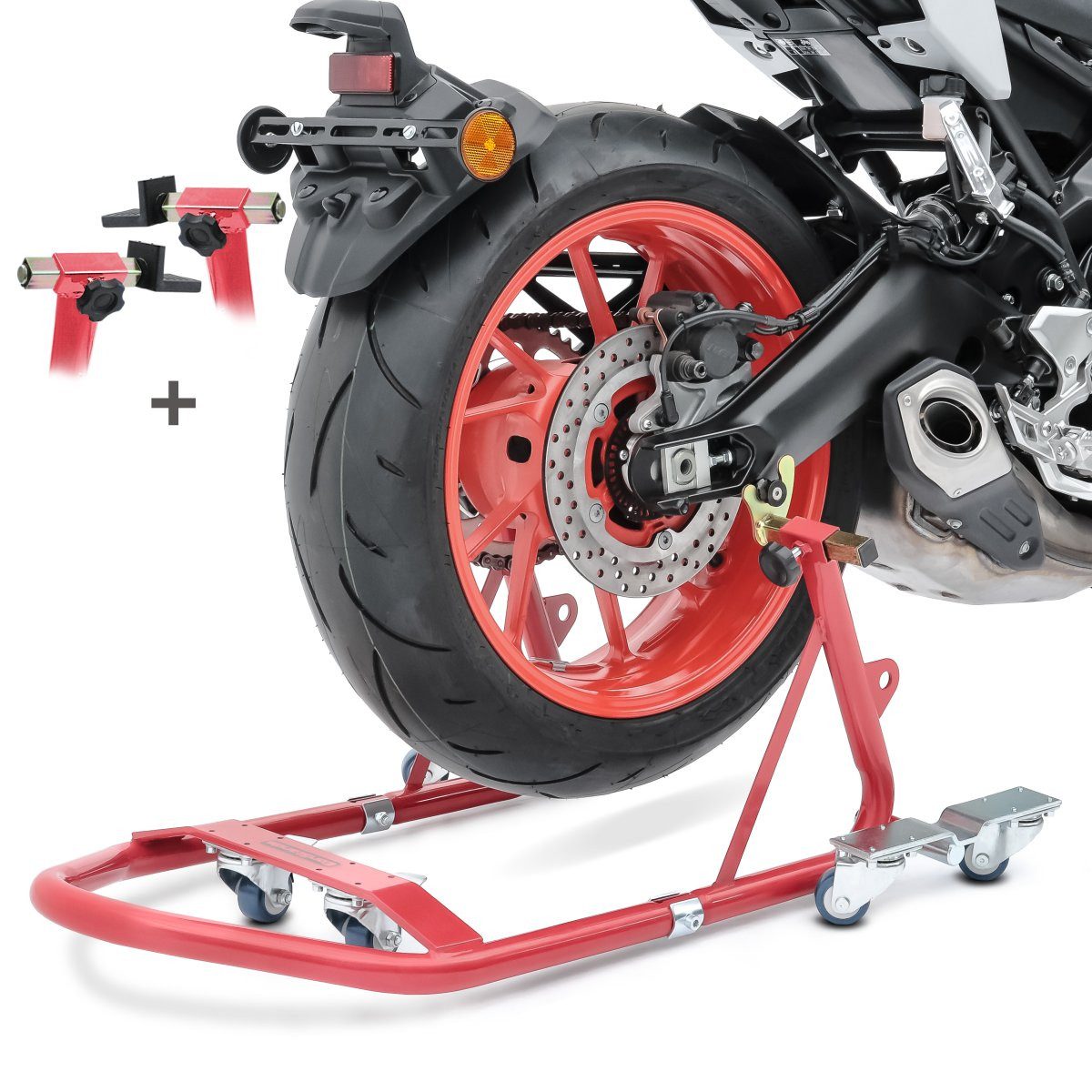 Motorradheber Mover I - Motorrad Montageständer für hinten Universal Rot Hinten Ra