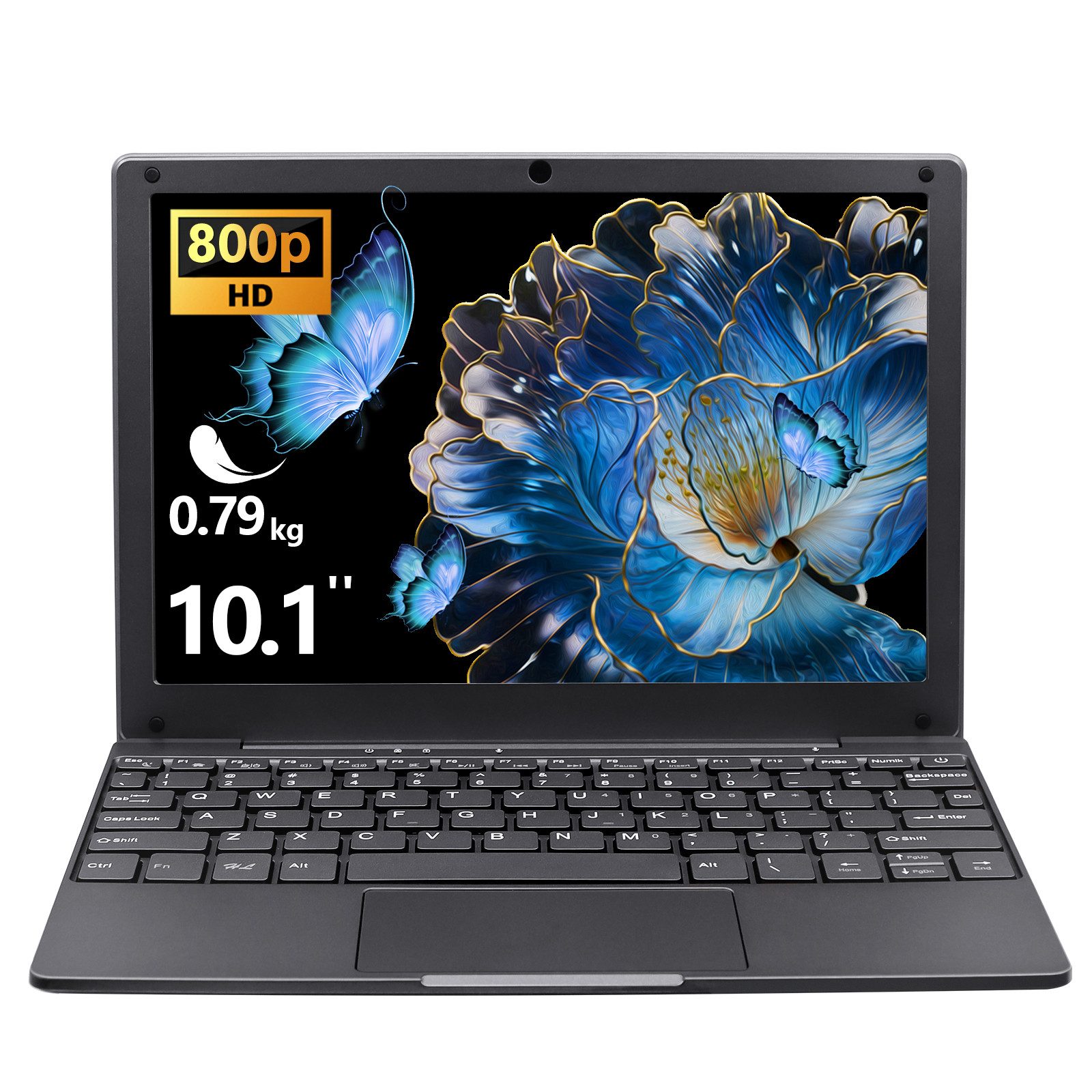 LONGEVINCE 10,1 Zoll Mini Laptop, 8GB RAM Notebook (25,6 cm/10.1 Zoll, Intel Celeron N4000, Intel HD Graphics 600, 8 GB, 256 GB SSD, Ultradünnes Design, Windows 11 Pro, inklusive Maus)