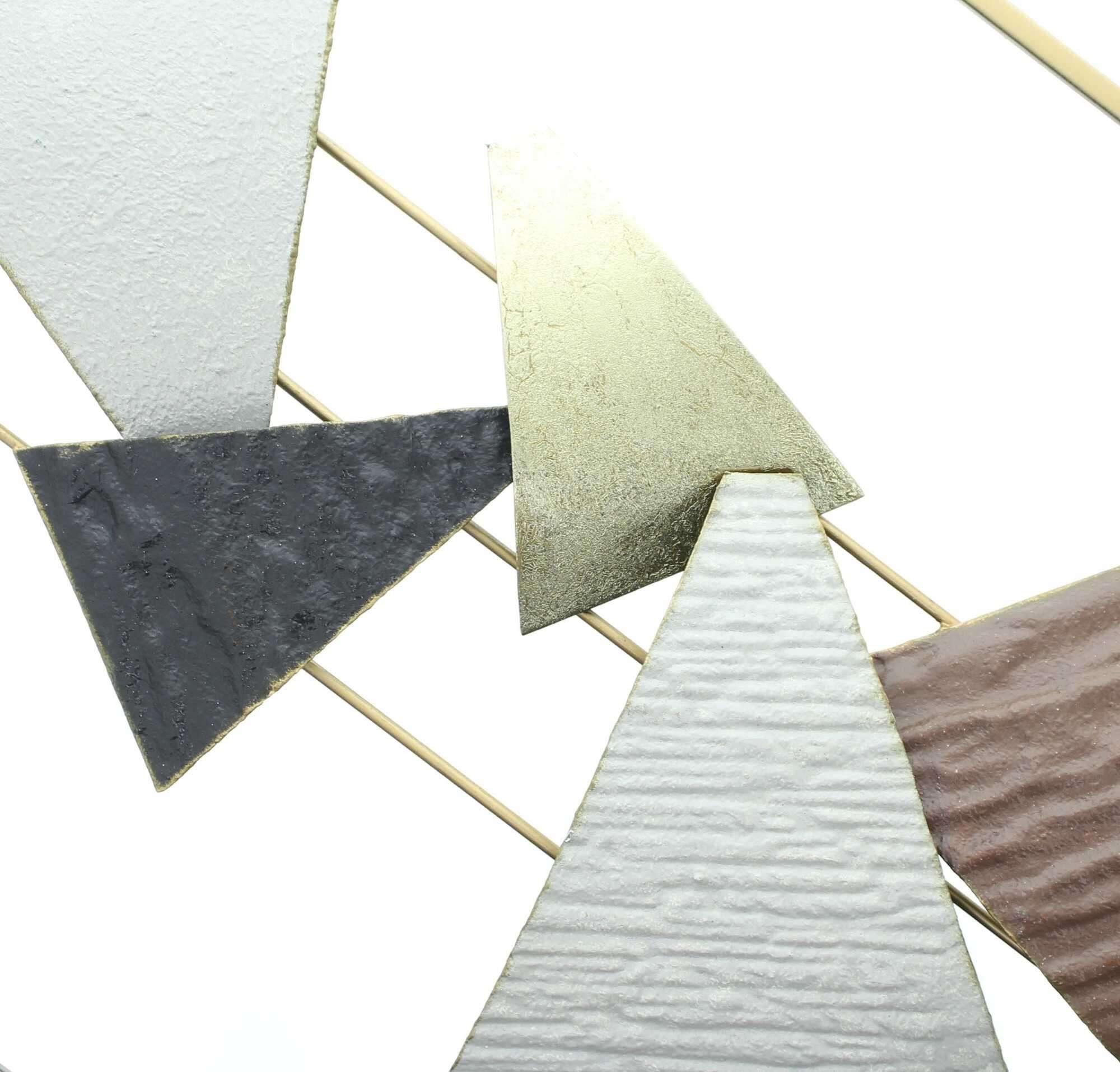 Dekoleidenschaft Metallbild "Abstrakt" 3D Wandbild aus Metall, 40x59 cm, Wanddeko, Wandschmuck, Abstrakt, Wanddekoration in beige braun gold, Wandobjekt, Wandgestaltung