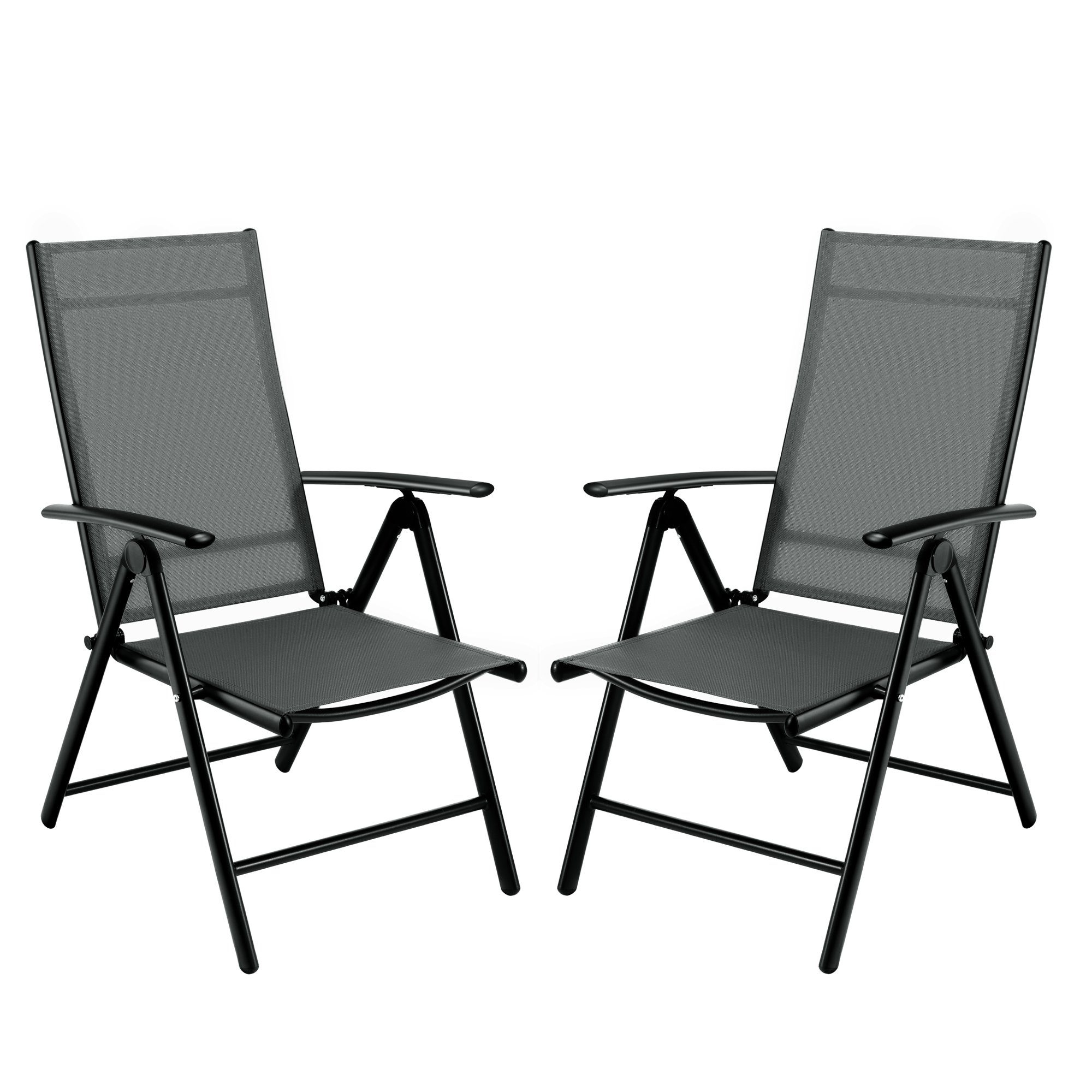 MVPower Gartenstuhl, 7-Fach verstellbare,Aluminium,klappbar, wetterfest