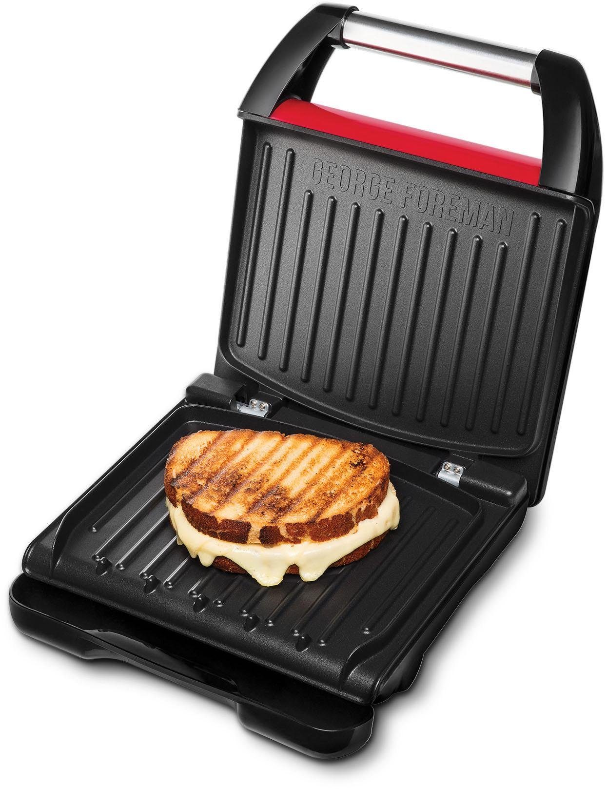 George Foreman Kontaktgrill Steel Compact Fitnessgrill rot 25030-56, 1200 W