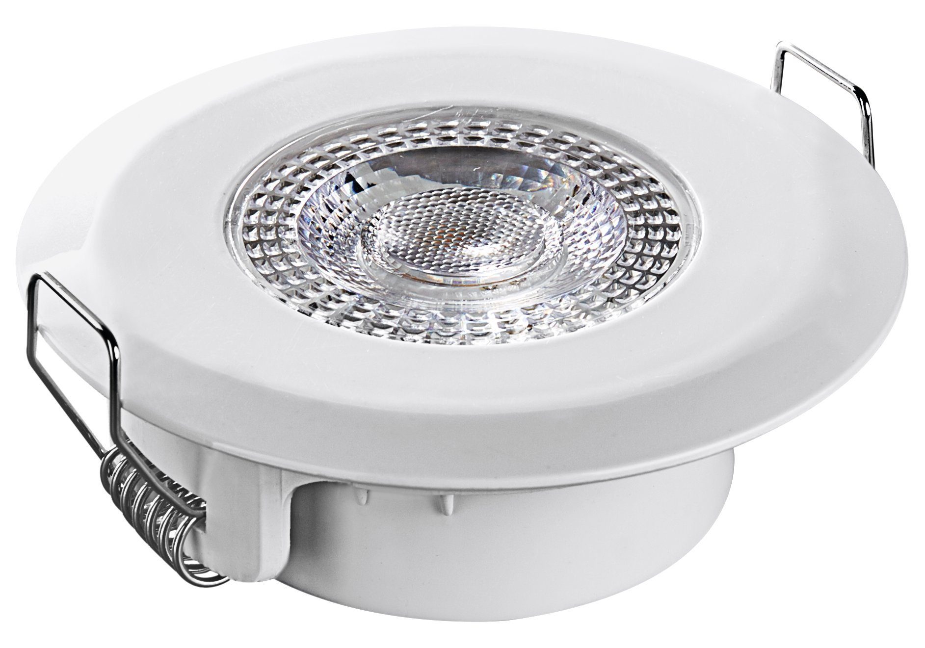 LED HEITRONIC geeignet DL7202, Feuchträume Warmweiß, Downlight, fest Einbauleuchte, Dimmfunktion, integriert, für Einbaustrahler LED