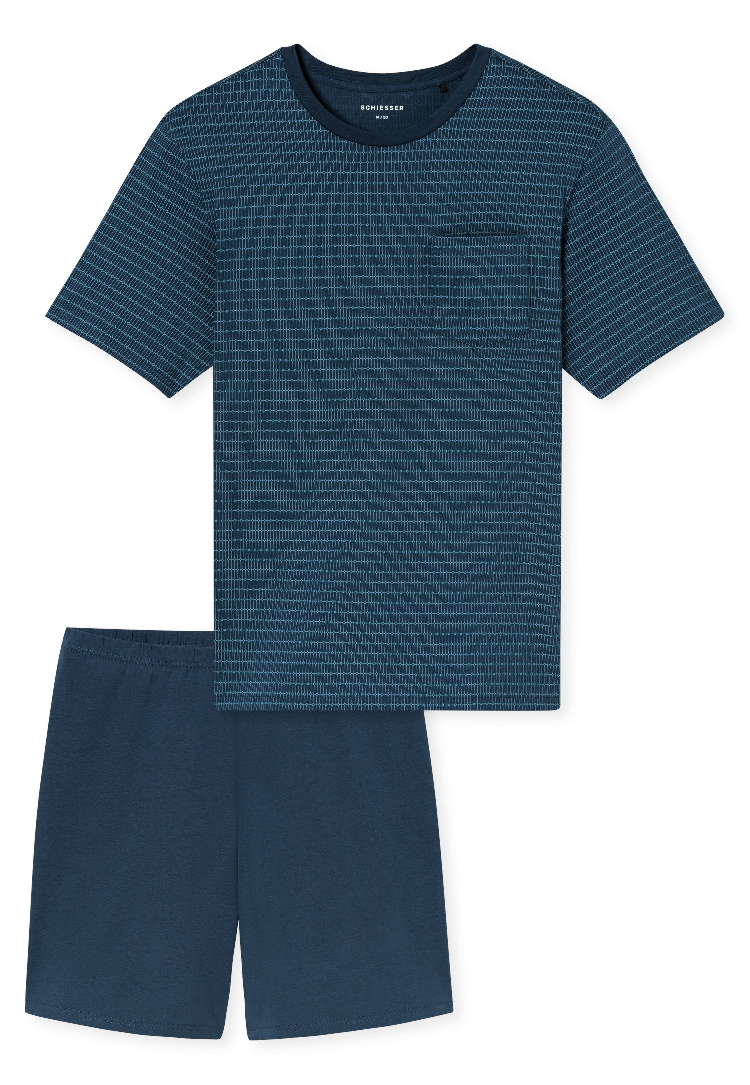 Schiesser Pyjama Comfort Essentials (Set, 2 tlg., 0) mit aufgesetzter Brusttasche
