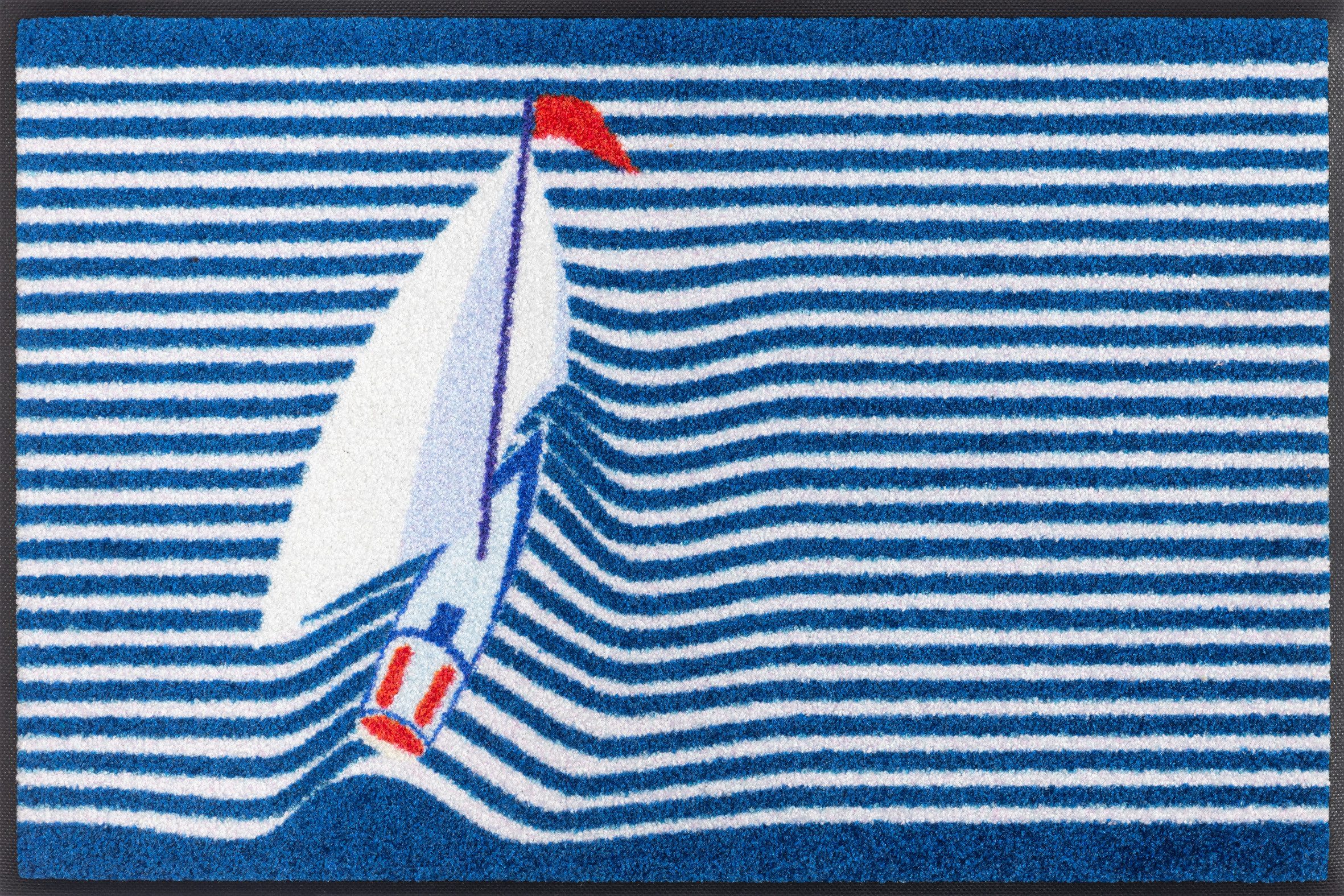 wash+dry by Kleen-Tex Fußmatte Sailing Boat, rechteckig, Höhe: 7 mm