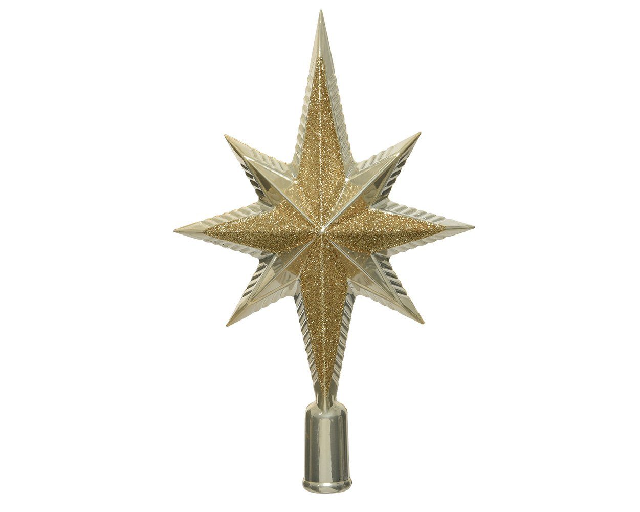 Decoris season decorations Christbaumspitze, hellgold Kunststoff, 25cm Stern Christbaumspitze perle 