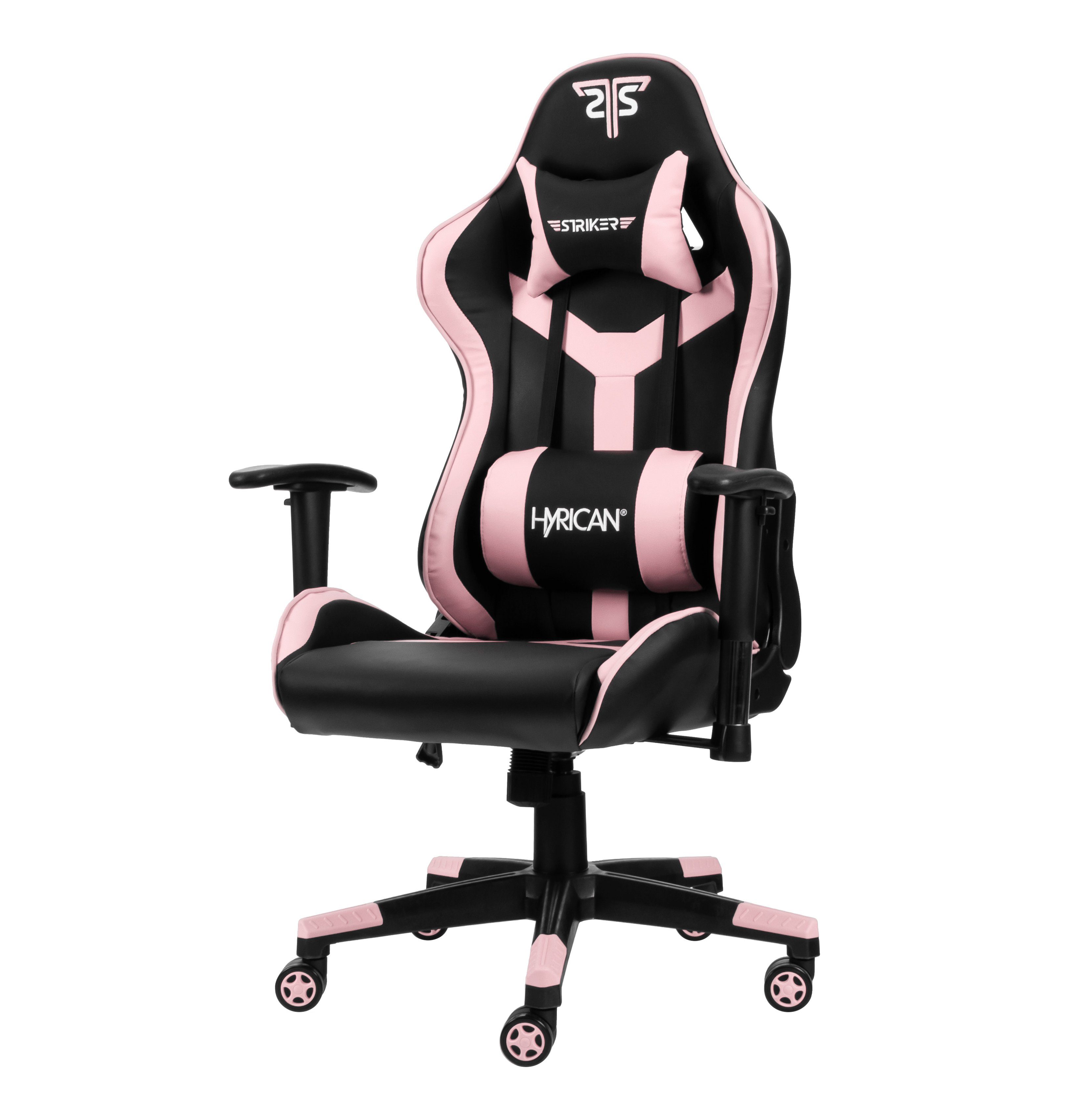 Hyrican Gaming-Stuhl "Striker Copilot" schwarz/pink, Kunstleder, ergonomischer Gamingstuhl, Bürostuhl, Schreibtischstuhl, geeignet für Jugendliche und Erwachsene