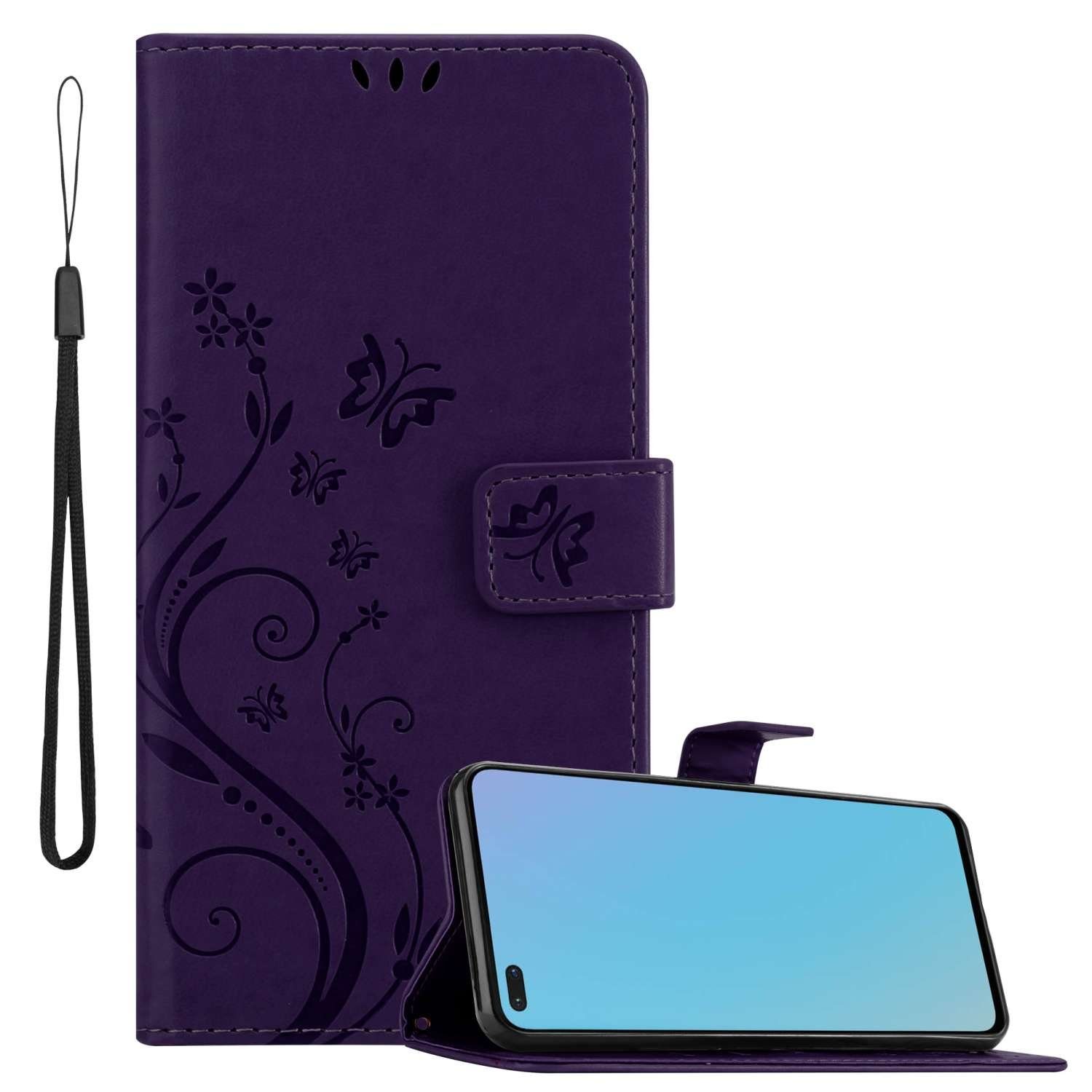 Cadorabo Handyhülle für OnePlus Nord Hülle OnePlus Nord, Hülle Schutzhülle Blumen Flower mit Standfunktion Kartenfach Magnet