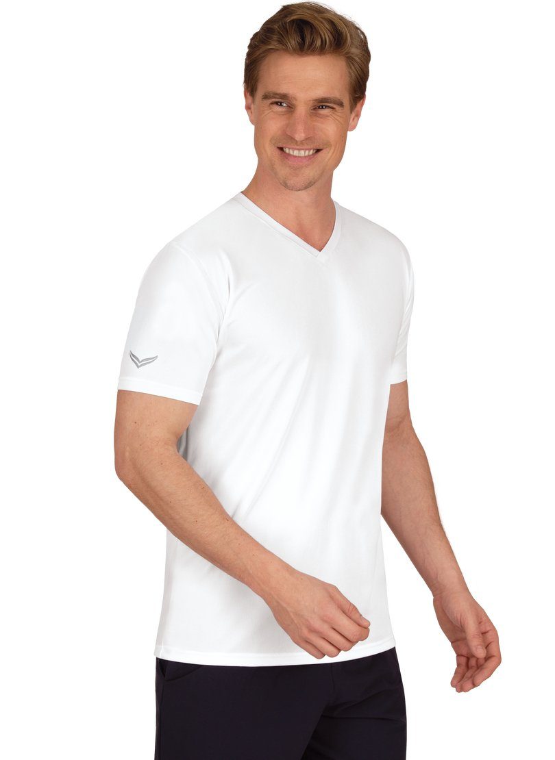 weiss T-Shirt TRIGEMA Trigema COOLMAX® V-Shirt