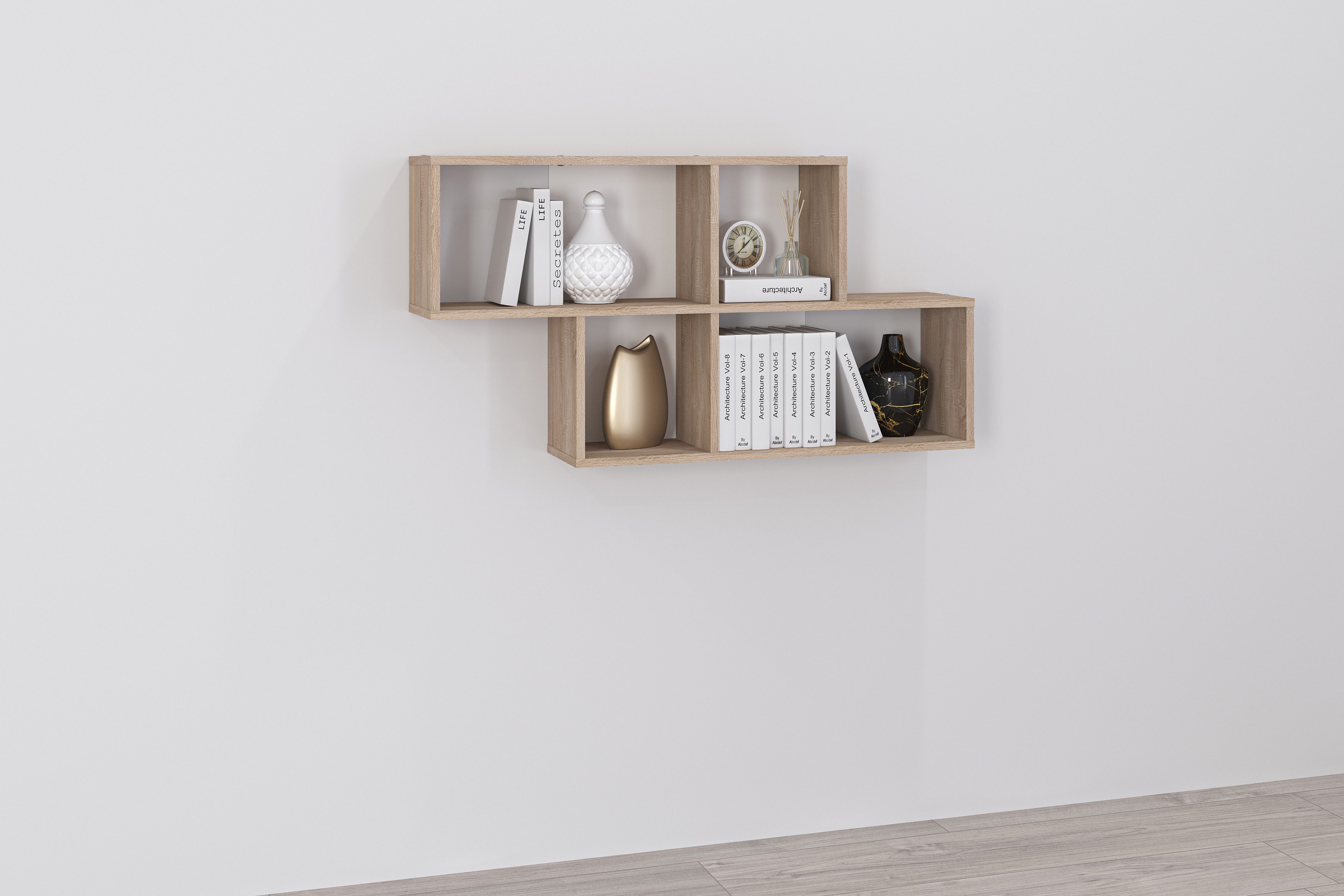 FMD Wandregal Nora, Regal kompakt für Bücher und Accessoires, 100 cm breit, günstig online kaufen