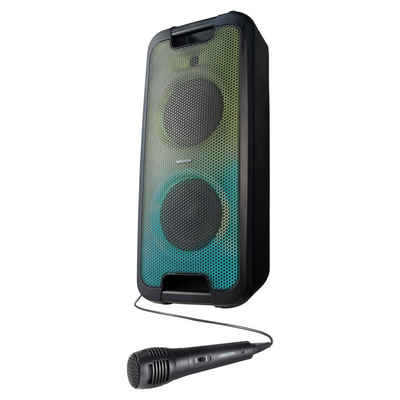 Medion® E61400 Partylautsprecher, Bluetooth, Karaoke Mikrofon, 2x22 W RMS Bluetooth-Lautsprecher (22 W, MD44400)