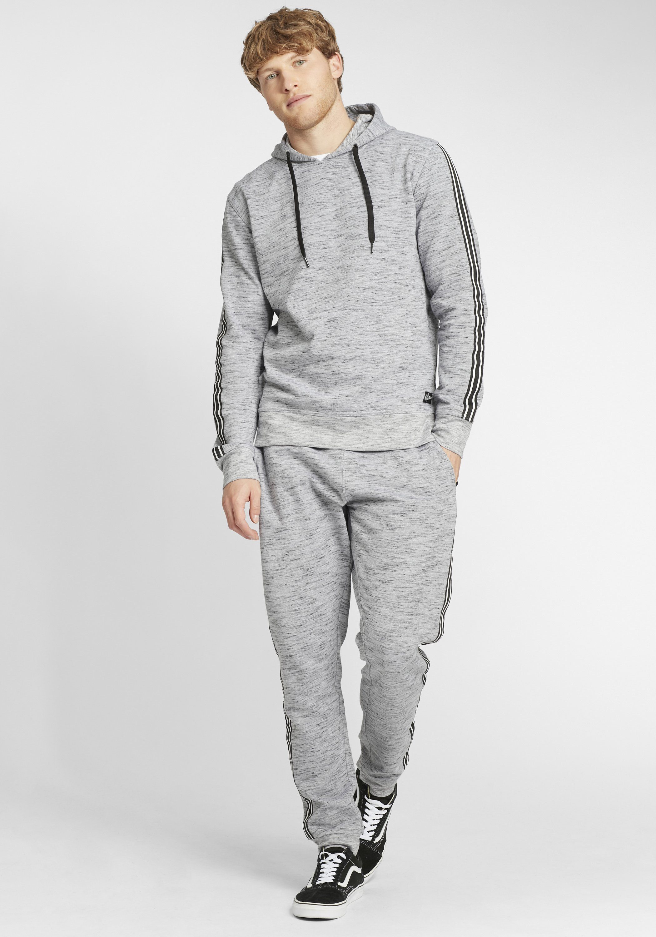 Solid Jogginghose SDGalman Galonstreifen mit Grey (1840051) Lange Melange Sweatpants