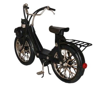 JS GartenDeko Modellmotorrad Blechmodell Mofa Oldtimer Solex Mofa-Fahrrad schwarz L 25 cm