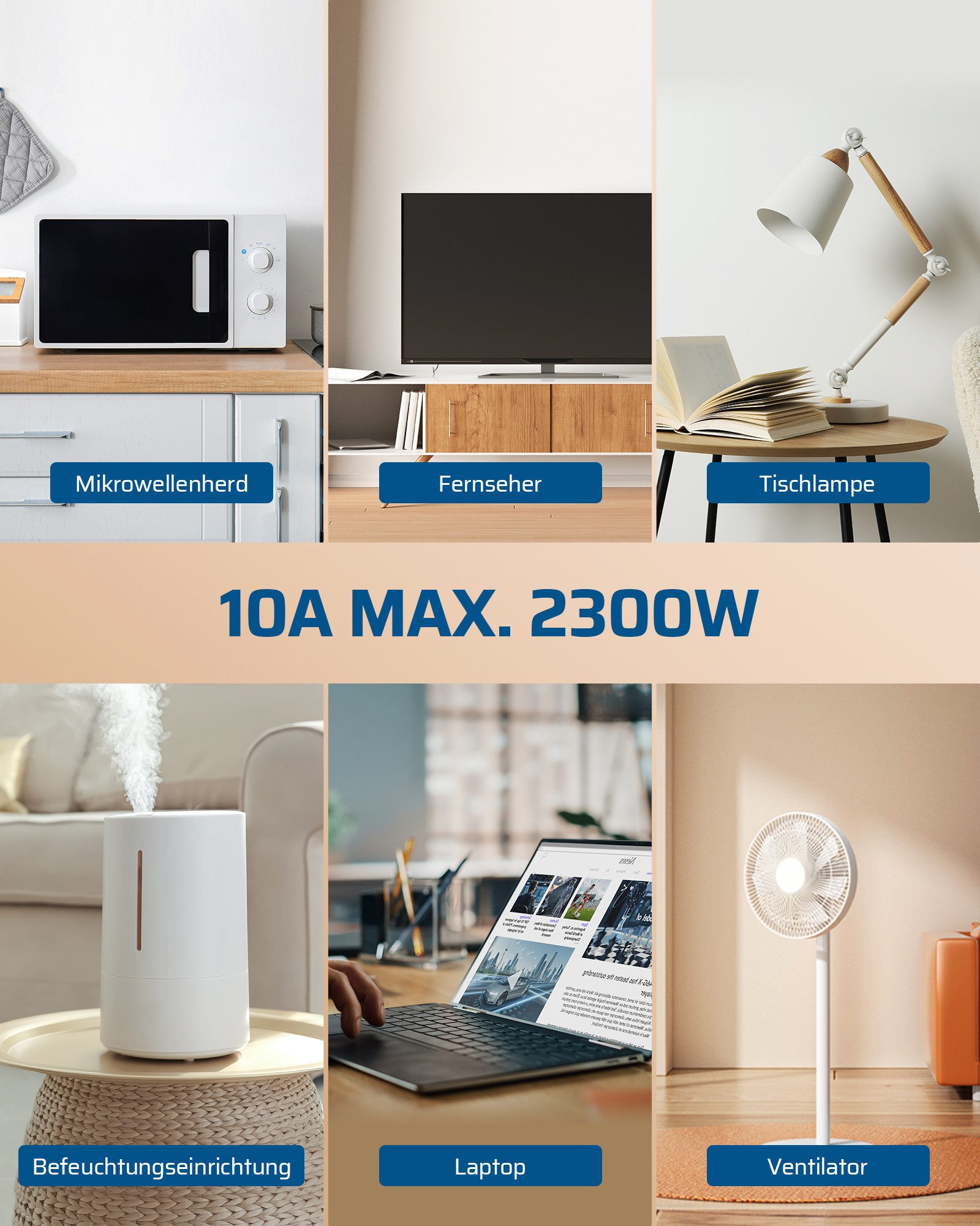 DEWENWILS Funksteckdose mit Fernbedienung, max. 2300 W, 5-St., Erweiterbarer Lichtschalter für Feiertagsdeko, 30M Reichweite