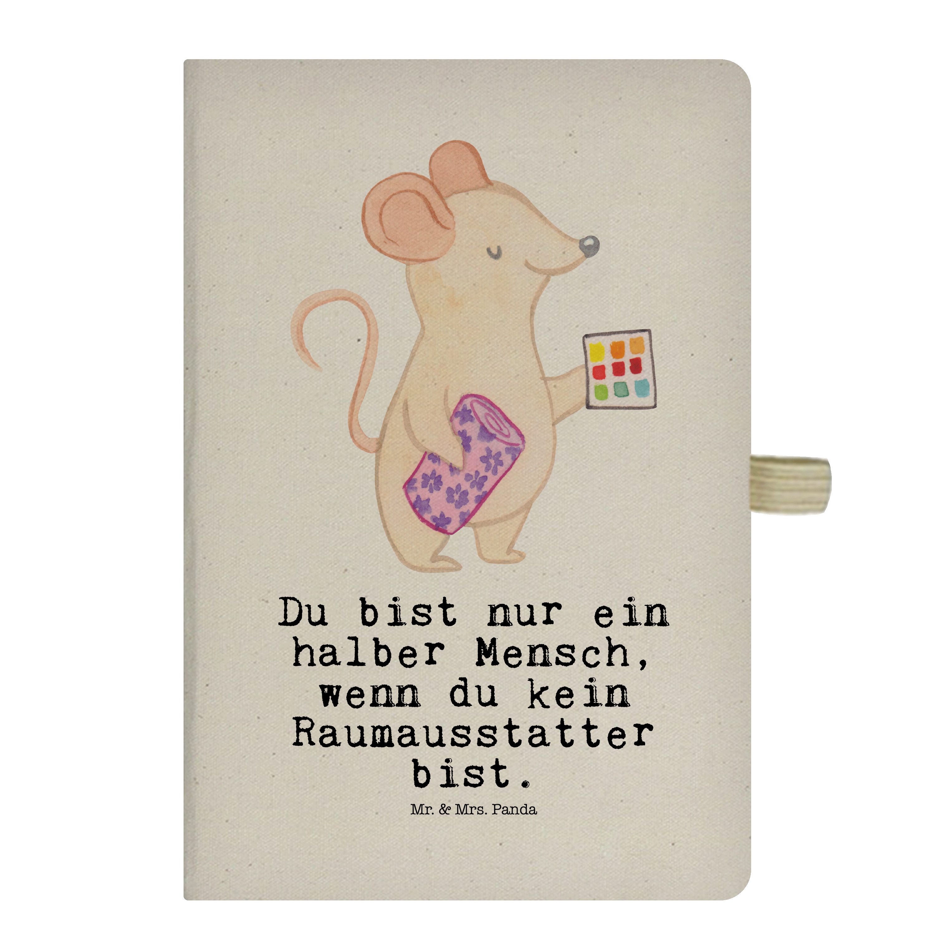 Mr. & Mrs. Panda Notizbuch Raumausstatter mit Herz - Transparent - Geschenk, Schenken, Notizbloc Mr. & Mrs. Panda