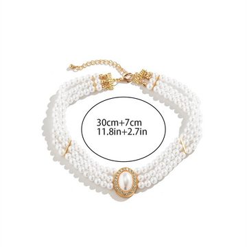 Rouemi Choker Damen Halskette, hohe Mode Nachahmung Perlenkette
