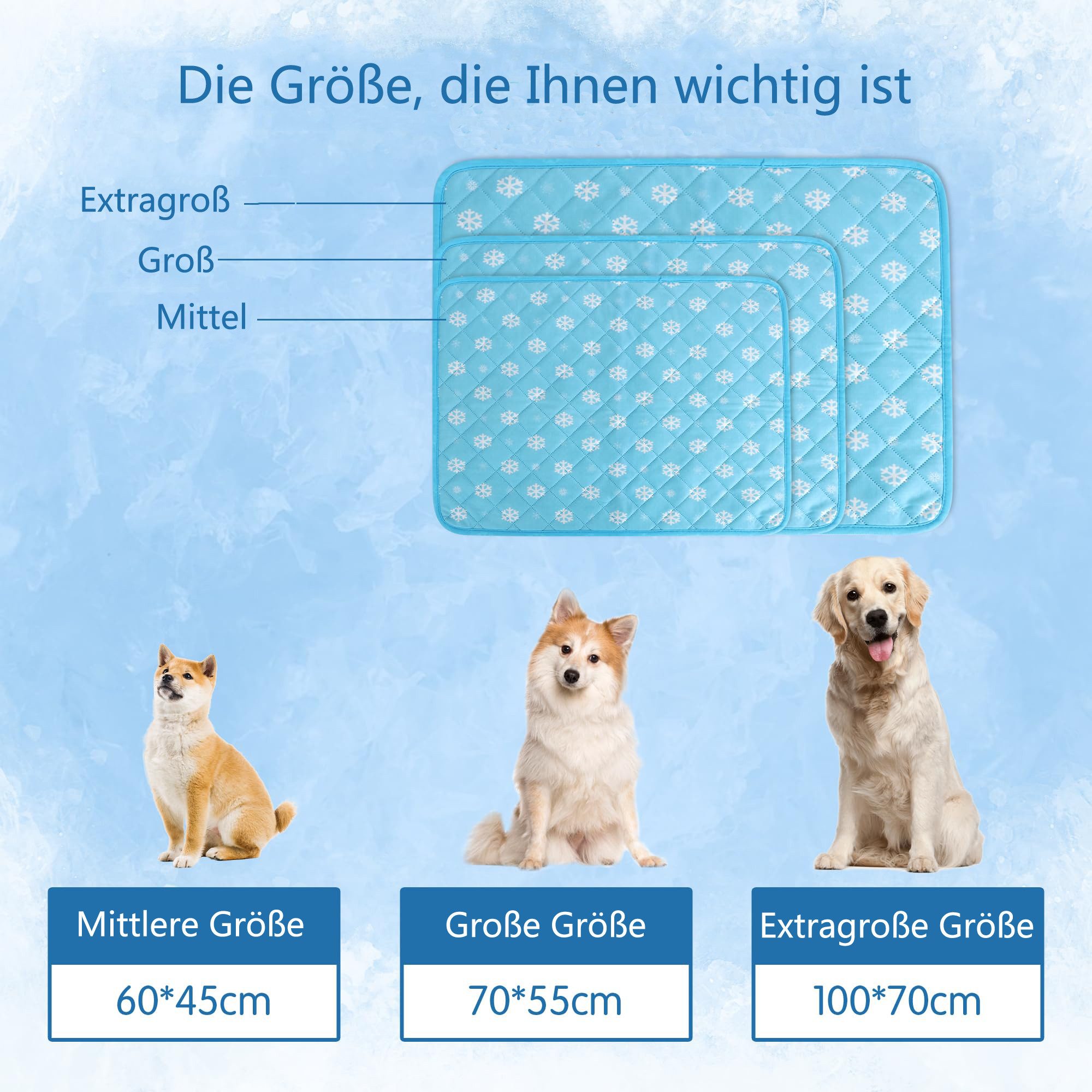 Srvillg Hundematte Kühlmatte für Hunde Selbst Kühlende Hundematte Sommer, Kühlkissen hundematte für Zuhause Unterwegs oder im Auto