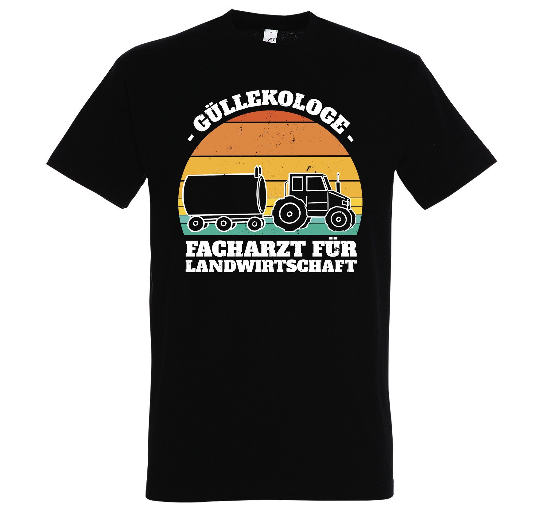 Güllekologe Frontprint Shirt Farmer mit T-Shirt Youth Herren Designz Schwarz lustigem