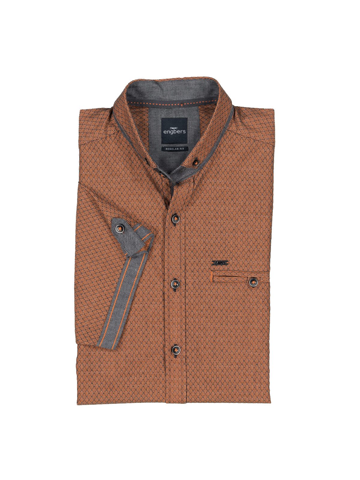 Engbers Kurzarmhemd engbers Herren Kurzarm-Hemd strukturiert, Orange günstig online kaufen