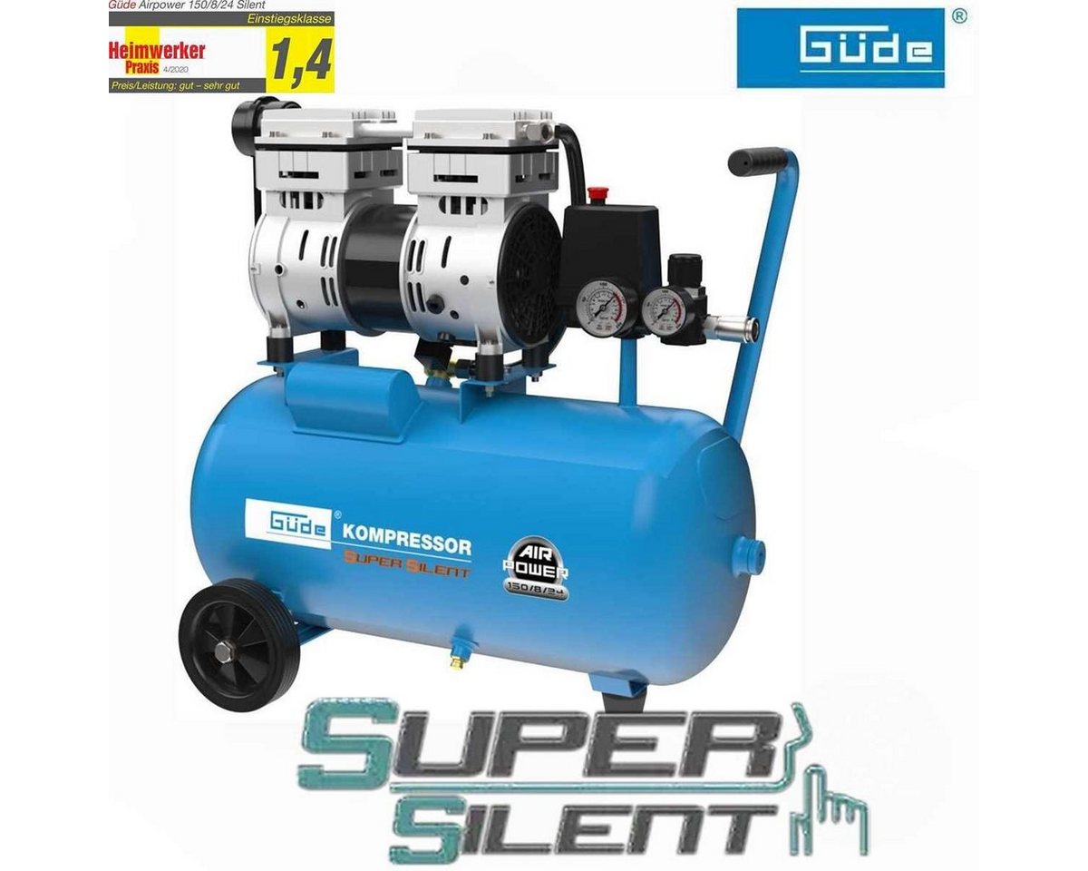 Thumbnail - Güde Kompressor Kompressor Airpower 150/8/24 SUPER SILENT nur 49 db extrem Leise