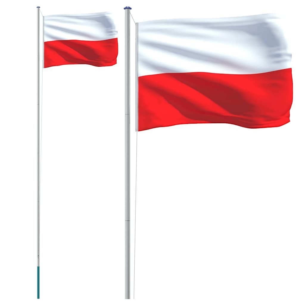 Flagge Flagge Polens mit Mast 6,08 m Aluminium