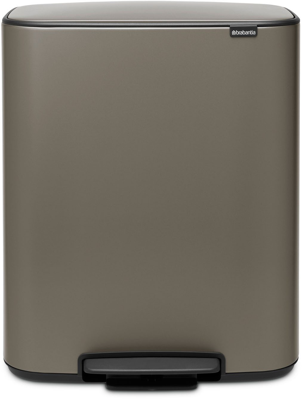 Brabantia Mülleimer Bo Treteimer, 60L, sanft schließender Deckel, mit leichter Pedalbedienung