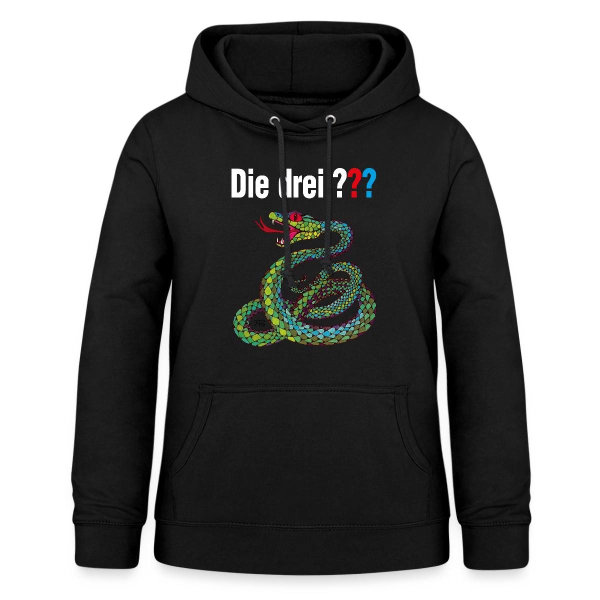Spreadshirt Hoodie Die Drei Fragezeichen und die singende Schlange Damen Hoodie (1-tlg)