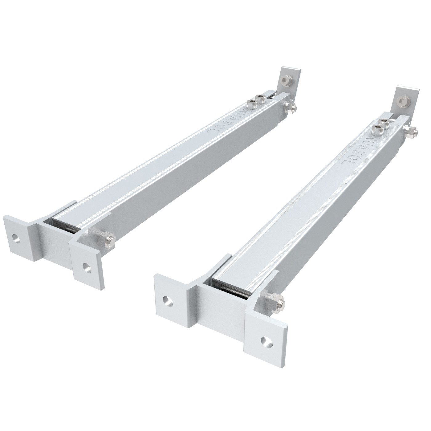 NuaSol Solarmodul-Halterung verstellbar Neigungswinkel 15° - 60° siber / schwarz, (Set, Winkel: 15 - 30)