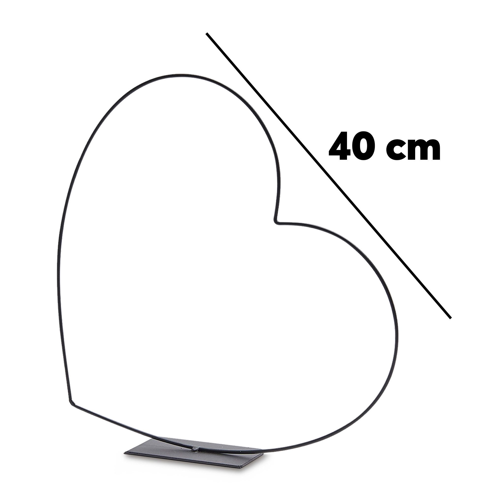 matches21 HOME & HOBBY Dekofigur Metall-Herz Deko-Figur schwarz 40 cm als D günstig online kaufen