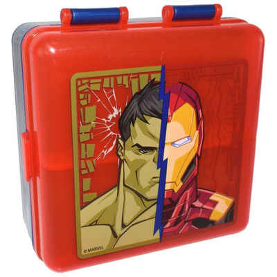 Stor Lunchbox Marvel Avengers Brotdose in Rot mit 2 klappbaren Fächern Iron-Man, Kunststoff, authentisches Design