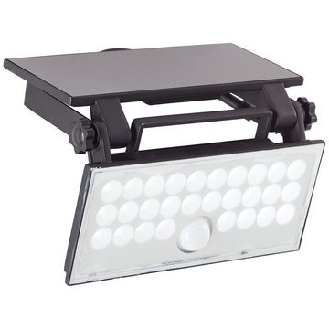 Lightbox LED Außen-Wandleuchte, Dimmfunktion, LED fest integriert, 4100, LED Außenwandlampe, Solar, Bewegungsmelder, schwenkbar, 1000 lm