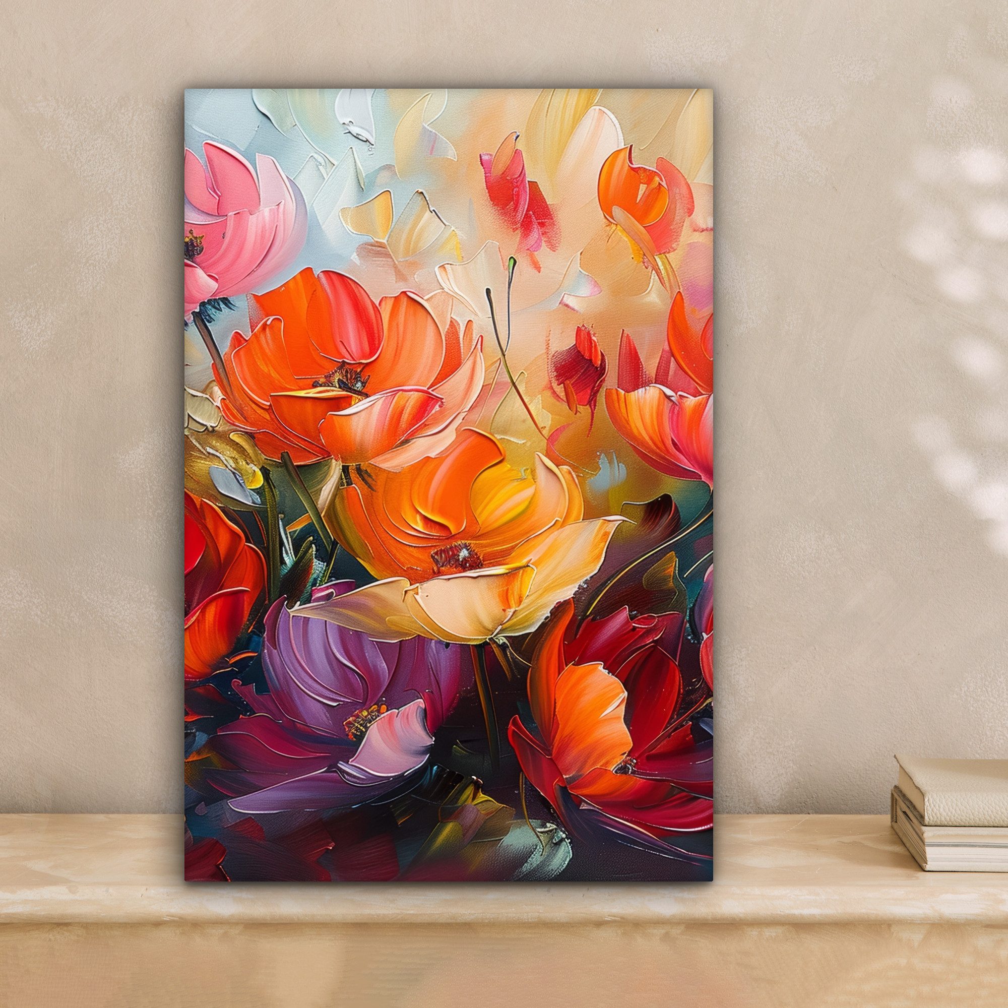 OneMillionCanvasses® Leinwandbild Blumen - Bunt - Malerei - Abstrakt - Kuns günstig online kaufen